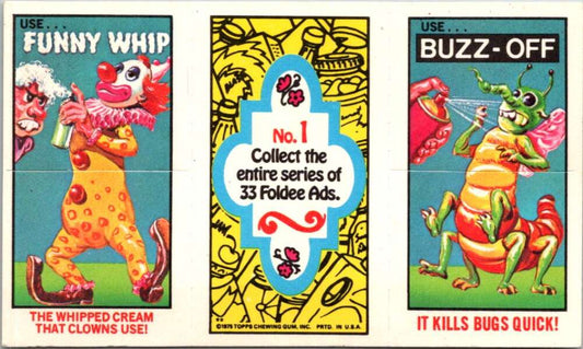 1975 Topps Foldee Mad-Ads #1 Fuuny Wip-Buzz-Off-Dry-It