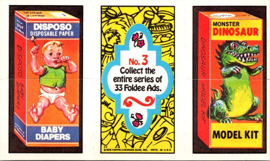 1975 Topps Foldee Mad-Ads #3 Dispos-Dinosaur-Cookies