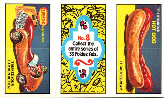 1975 Topps Foldee Mad-Ads #8 Hot Dog-Gasoline-Lotion