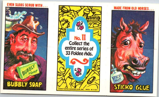 1975 Topps Foldee Mad-Ads #11 Soap-Glue-Tobacco