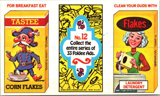 1975 Topps Foldee Mad-Ads #12 Corn Flakes-Detergent-Cigarettes