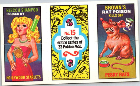 1975 Topps Foldee Mad-Ads #15 Starlets-Pesky Rats-Jones Bacon