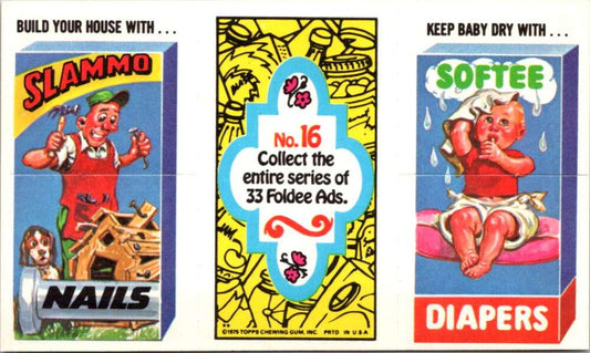 1975 Topps Foldee Mad-Ads #16 Nails-Diapers-Fruitland