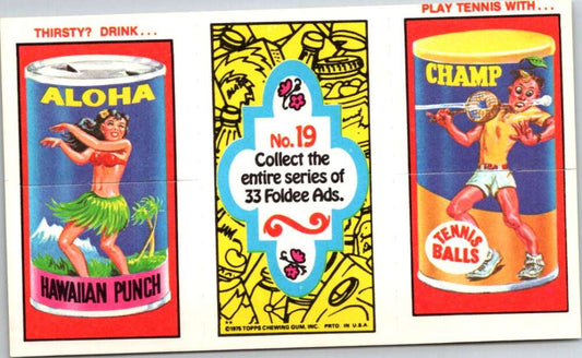 1975 Topps Foldee Mad-Ads #19 Hawaiian Punch-Tennis Balls-Peanjut Butter
