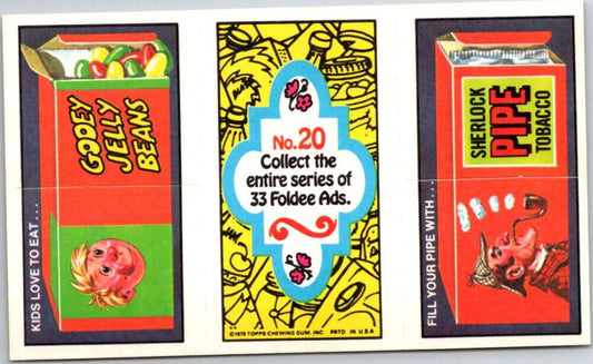 1975 Topps Foldee Mad-Ads #20 Jelly Beans-Pipe Tabacco-Soap