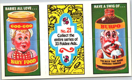 1975 Topps Foldee Mad-Ads #21 Baby Food-Burpo-Cat Food