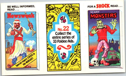 1975 Topps Foldee Mad-Ads #22 Newsweek-Monsters-Playbuy