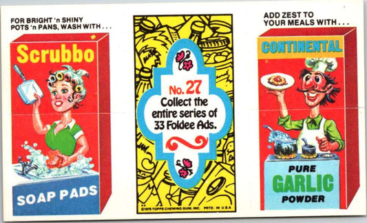 1975 Topps Foldee Mad-Ads #27 Soap Pads-Garlic Powder-Turtle food