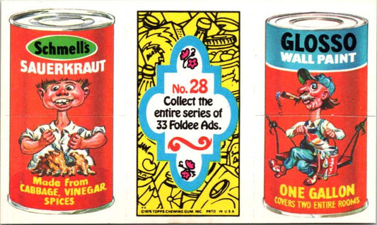 1975 Topps Foldee Mad-Ads #28 Sauerkraut-Wall Paint-Cologne