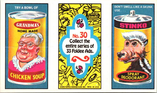 1975 Topps Foldee Mad-Ads #30 Chicken Soup-Deodorant-House Paint