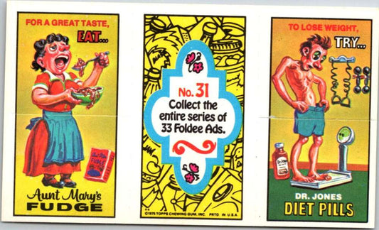 1975 Topps Foldee Mad-Ads #31 Fudge-Diet Pills-Encyclopedia