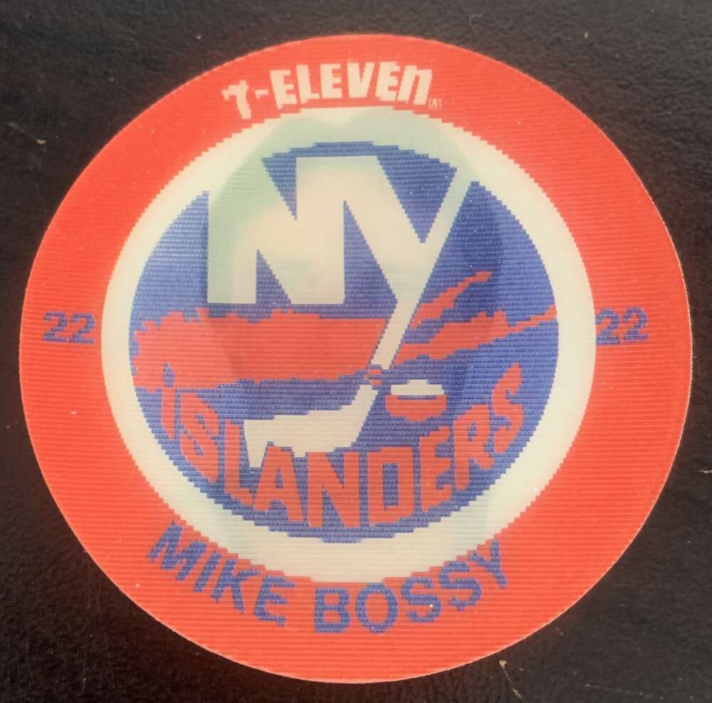 1984-85 7-Eleven Hockey Disc Mike Bossy Islanders  V51526 Image 1