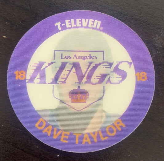 1984-85 7-Eleven Hockey Disc Dave Taylor Kings  V51535 Image 1