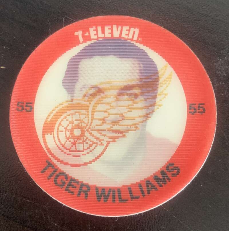1984-85 7-Eleven Hockey Disc Tiger Williams Red Wings  V51536 Image 1