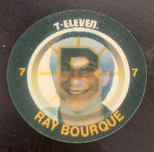 1984-85 7-Eleven Hockey Disc Ray Bourque Bruins  V51538 Image 1