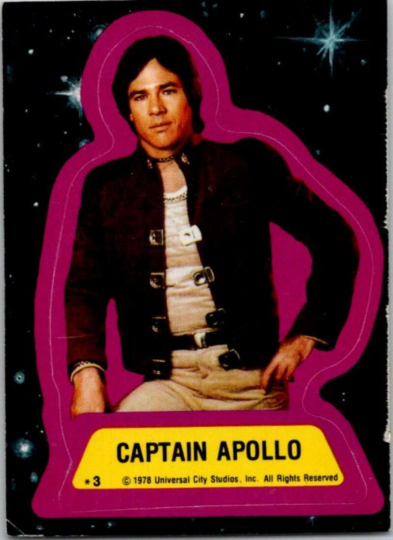 1978 Battlestar Galactica Stickers #3 Captain Apollo  V51562 Image 1