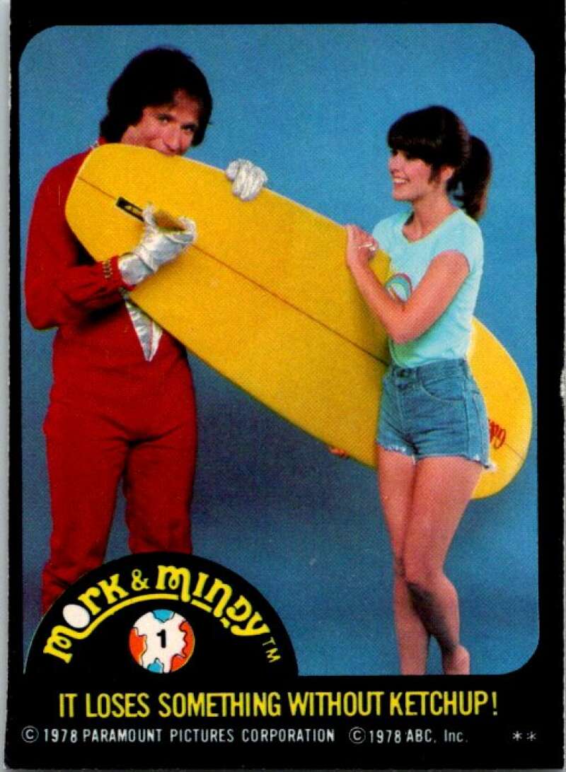 1978 Mork and Mindy Stickers #1 Loses Something Without..  V51566 Image 1