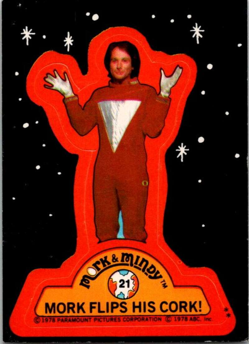 1978 Mork and Mindy Stickers #21 Mork Flips His Cork  V51600 Image 1