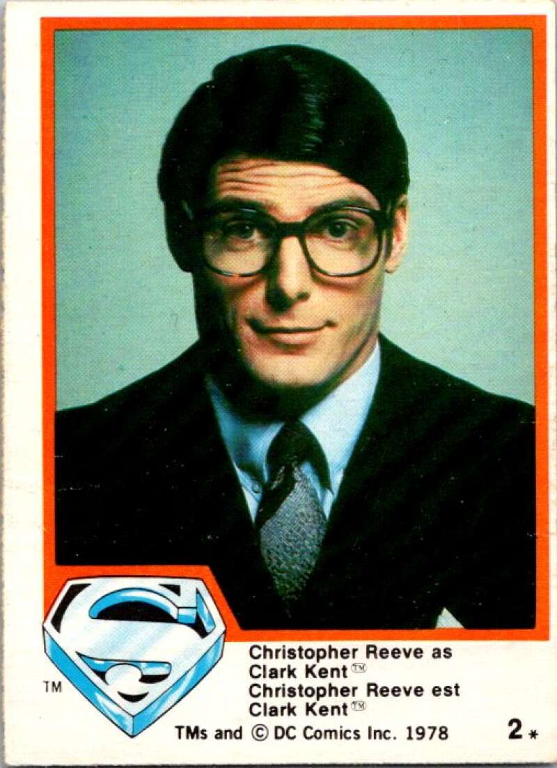 1978 OPC Superman #2 Christopher Reeve as Clark Kent   V51614 Image 1