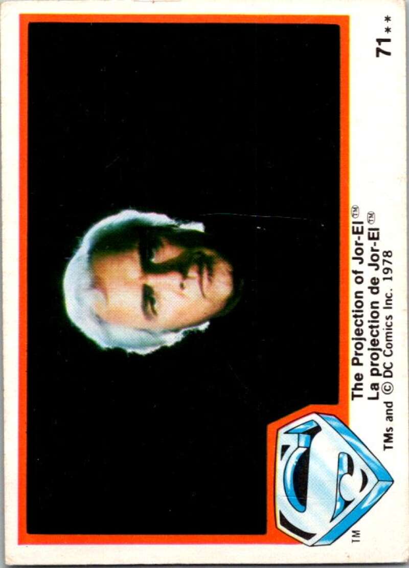 1978 OPC Superman #71 The Projection of Jor-El   V51946 Image 1