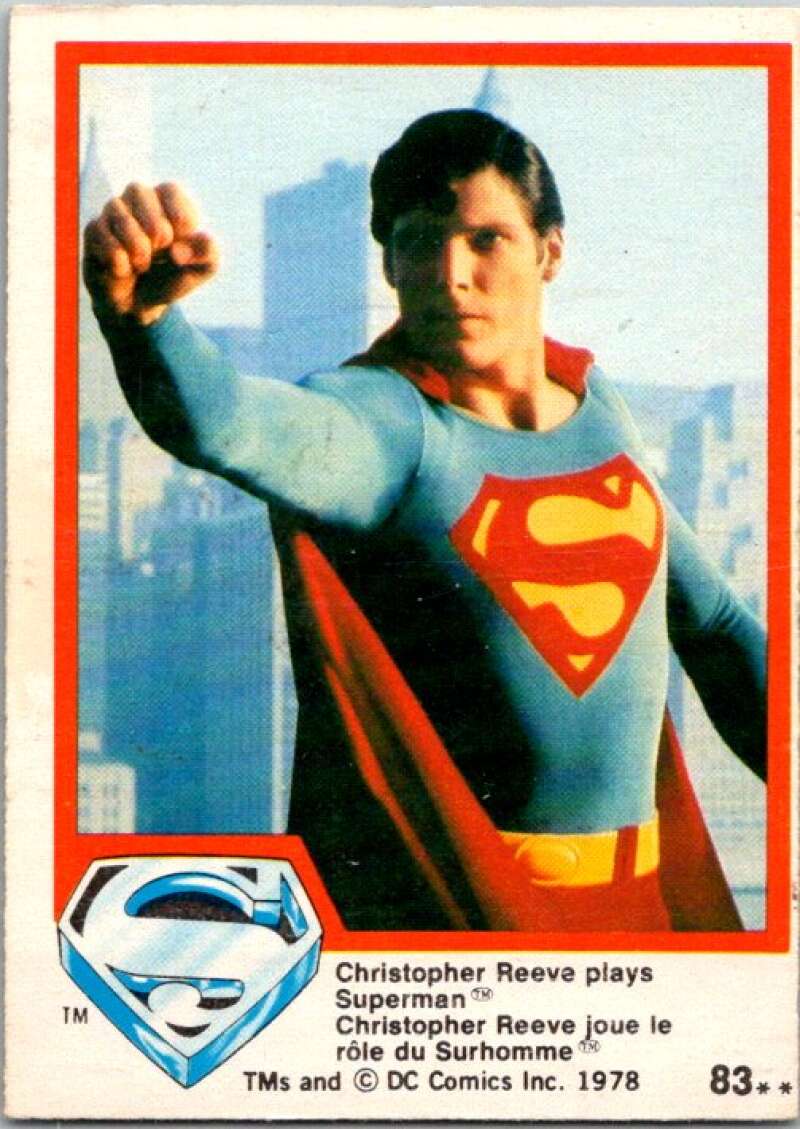 1978 OPC Superman #83 Christopher Reeve plays Superman   V52005 Image 1