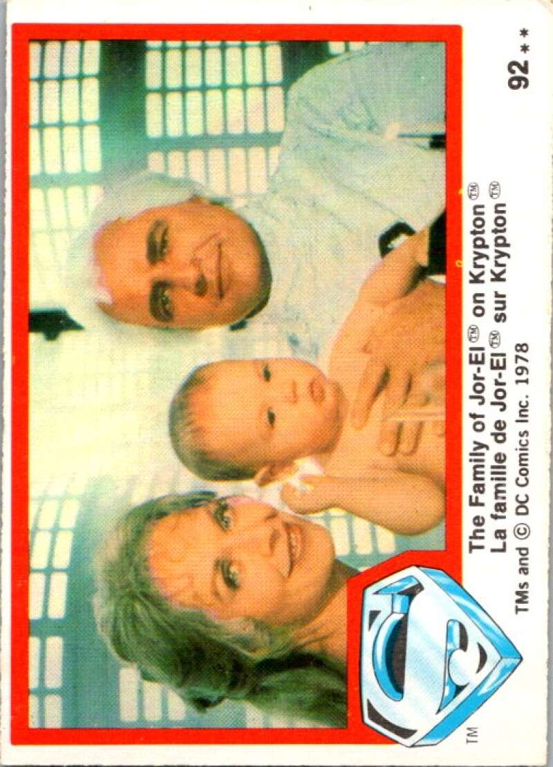 1978 OPC Superman #92 The Family of Jor-El on Krypton   V52042 Image 1