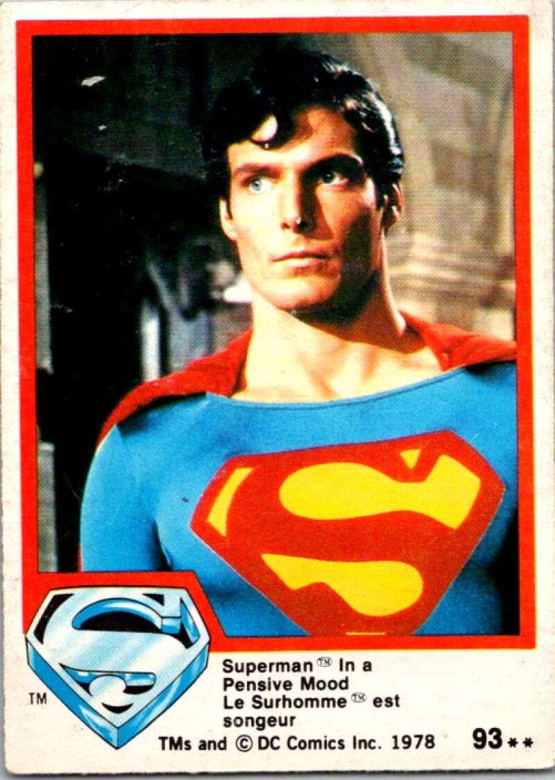 1978 OPC Superman #93 Superman in a Pensive Mood   V52043 Image 1