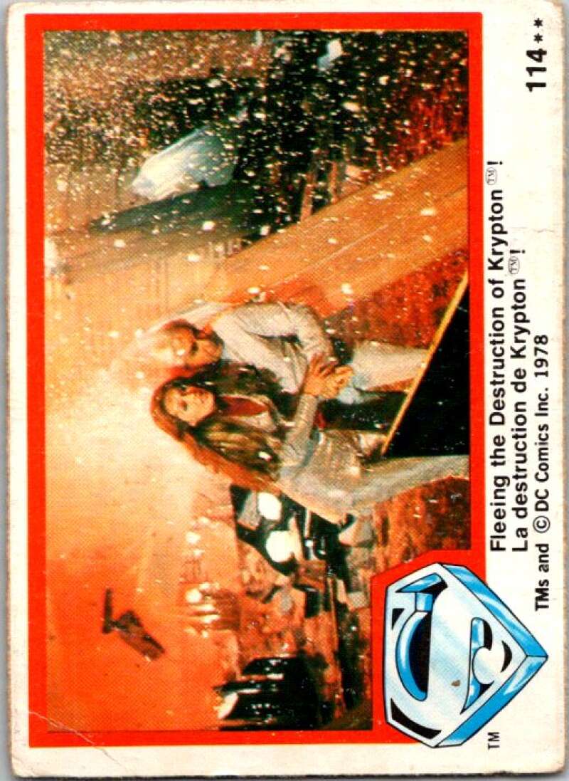 1978 OPC Superman #114 Fleeing the Destruction of Krypton!   V52126 Image 1