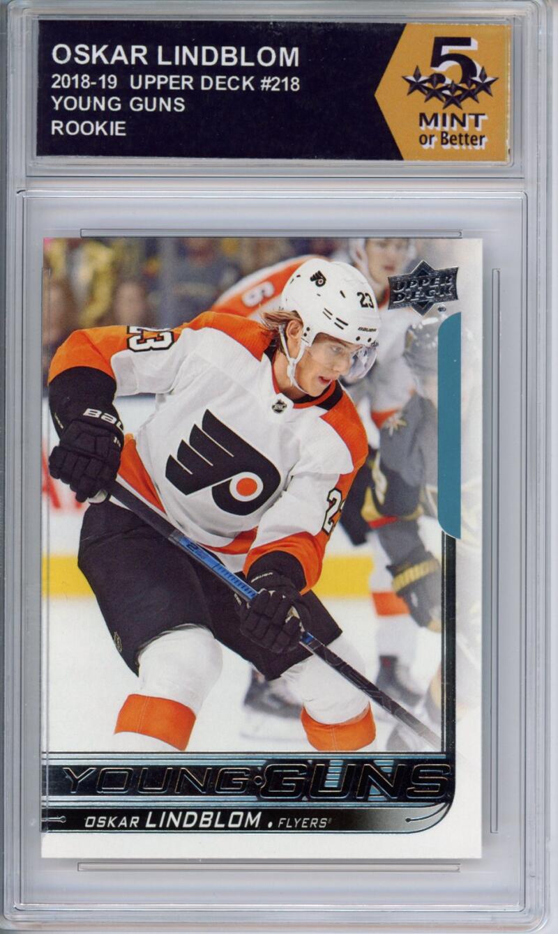 HCWPP - 2018-19 Upper Deck #218 Oskar Lindblom YG Graded Rookie RC - 294211 Image 1