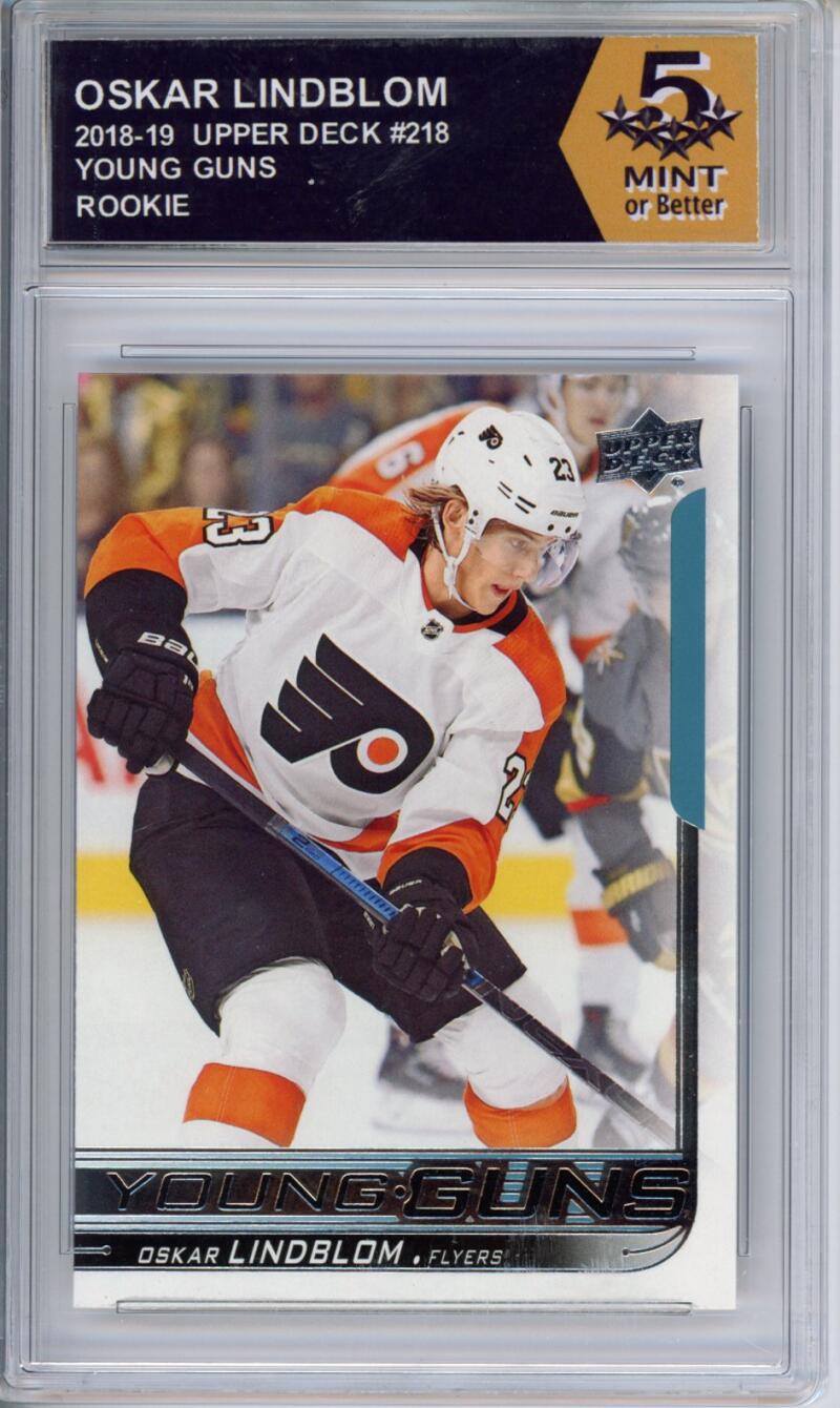 HCWPP - 2018-19 Upper Deck #218 Oskar Lindblom YG Graded Rookie RC - 294212 Image 1