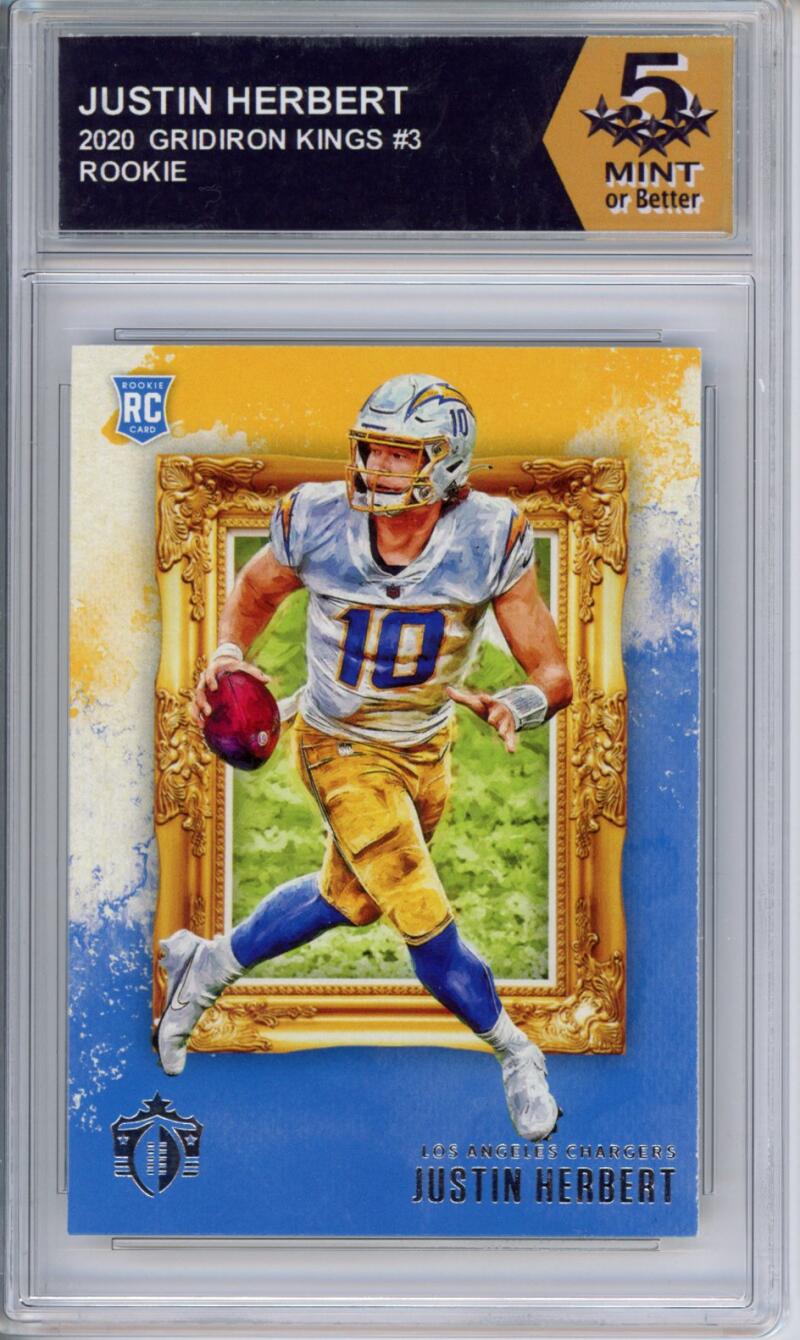 HCWPP - 2020 Gridiron Kings #3 Justin Herbert Graded Rookie RC - 294219 Image 1