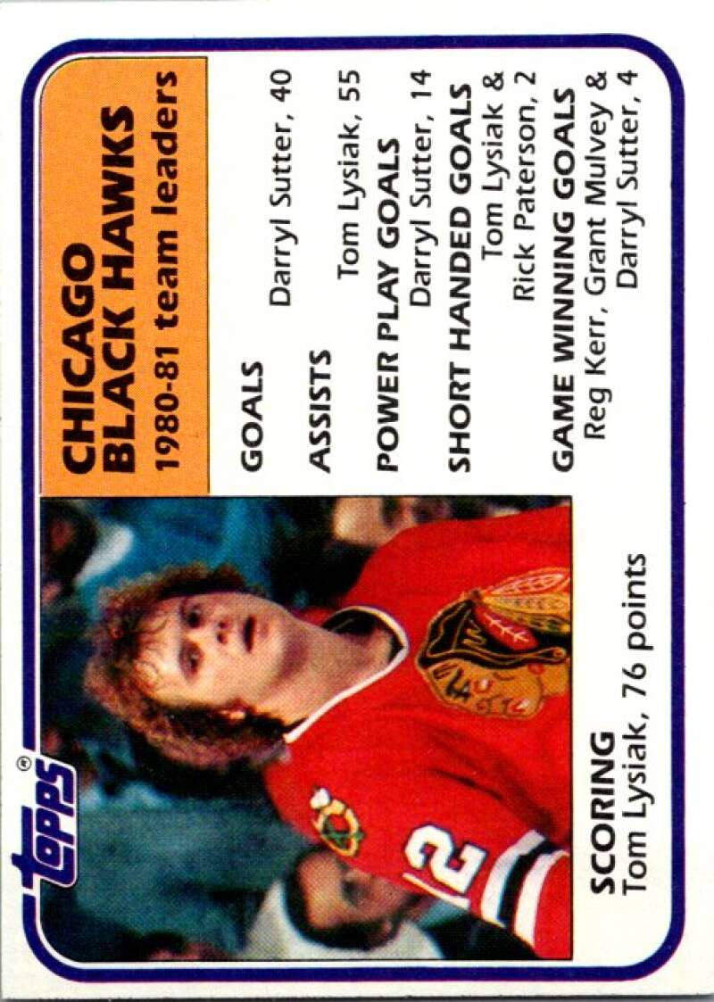 1981-82 Topps #49 Tom Lysiak TL  Chicago Blackhawks  V52341 Image 1
