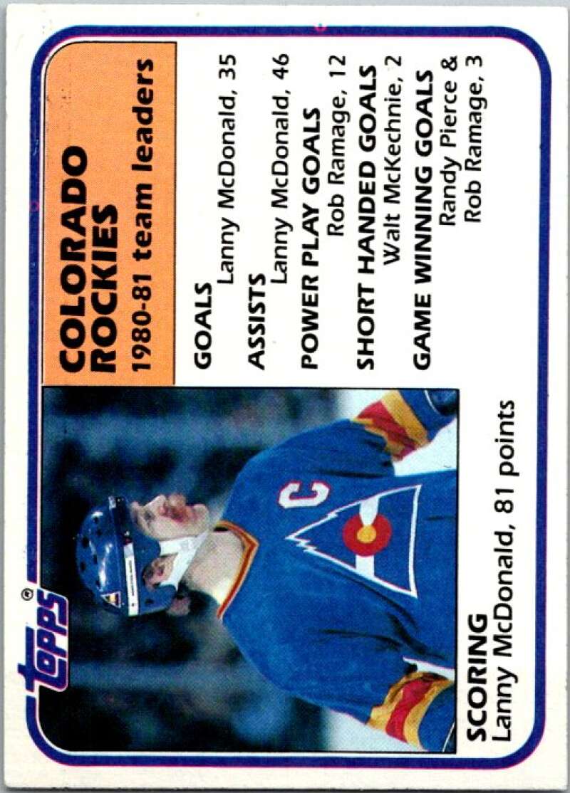 1981-82 Topps #50 Lanny McDonald TL  Colorado Rockies  V52344 Image 1