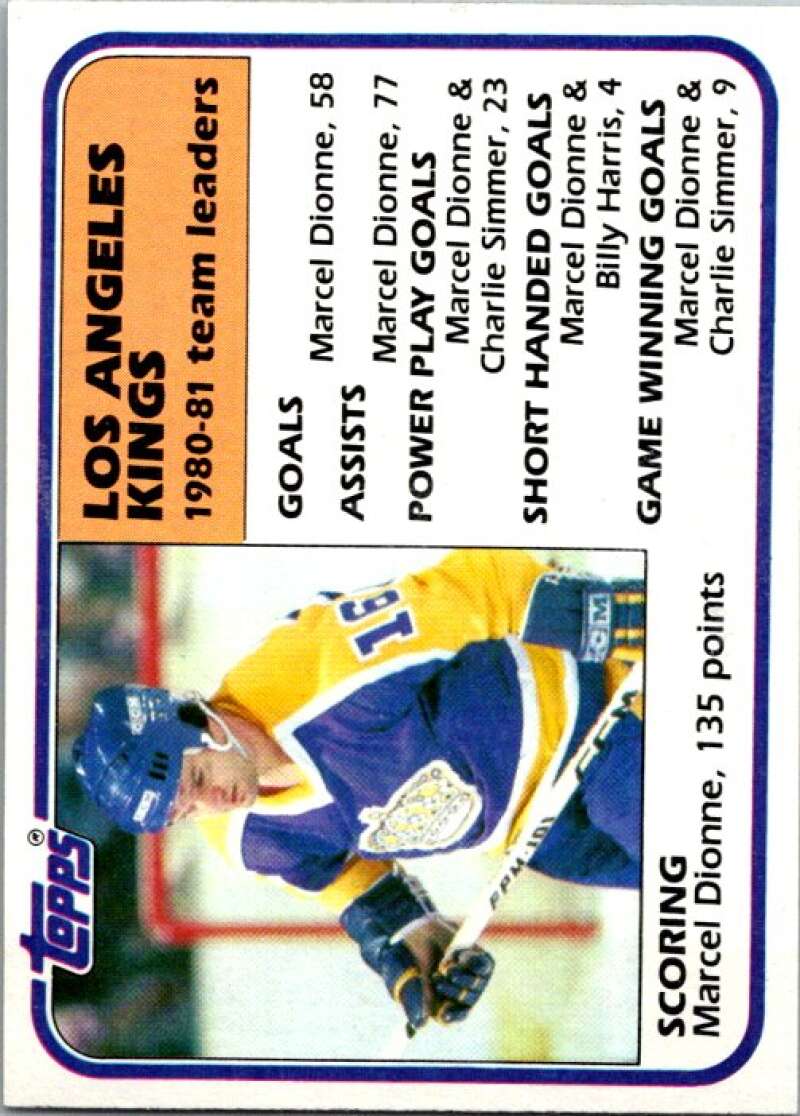 1981-82 Topps #54 Marcel Dionne TL  Los Angeles Kings  V52355 Image 1