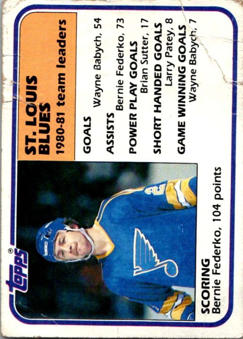 1981-82 Topps #62 Bernie Federko TL  St. Louis Blues  V52374 Image 1