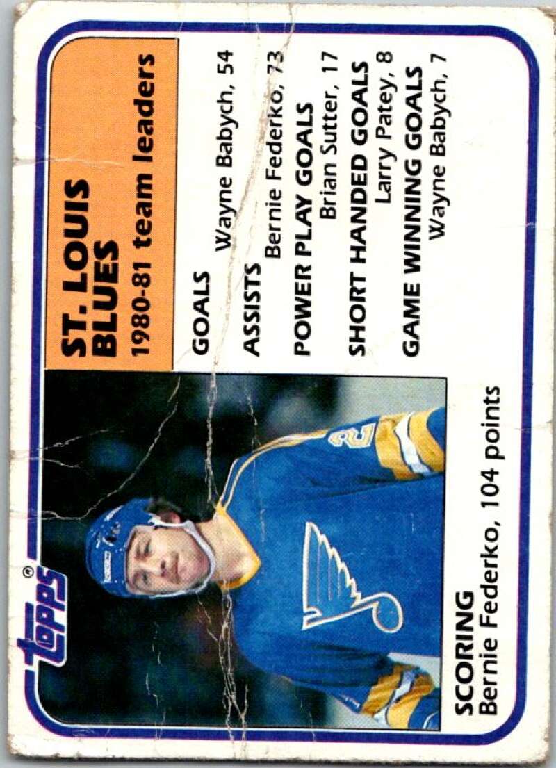1981-82 Topps #62 Bernie Federko TL  St. Louis Blues  V52375 Image 1