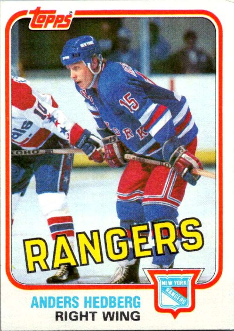 1981-82 Topps #E98 Anders Hedberg  New York Rangers  V52457 Image 1