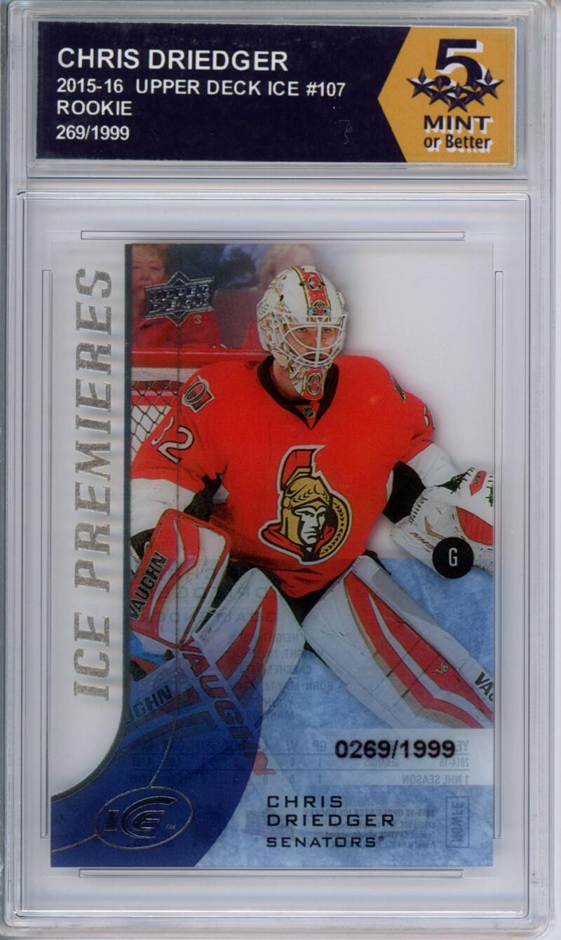 HCWPP - 2015-16 Upper Deck Ice #107 Chris Driedger Graded Rookie RC - 294228 Image 1