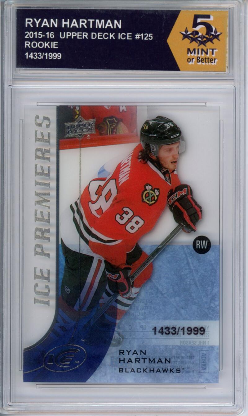 HCWPP - 2015-16 Upper Deck Ice #125 Ryan Hartman Graded Rookie RC - 294244 Image 1