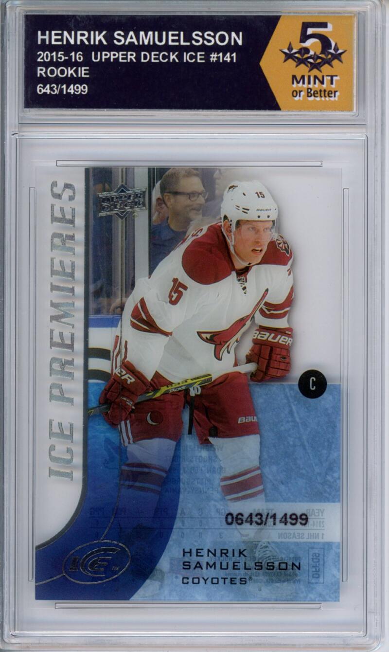HCWPP - 2015-16 Upper Deck Ice #141 Henrik Samuelsson Graded Rookie RC - 294259 Image 1