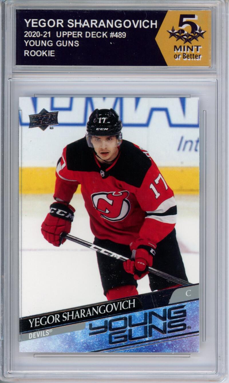 HCWPP - 2020-21 Upper Deck YG #489 Yegor Sharangovich Graded Rookie RC - 294366 Image 1