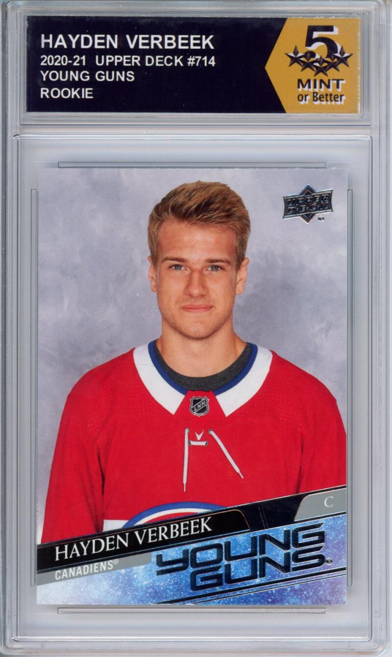 HCWPP - 2020-21 Upper Deck YG #714 Hayden Verbeek Graded Rookie RC - 294390 Image 1