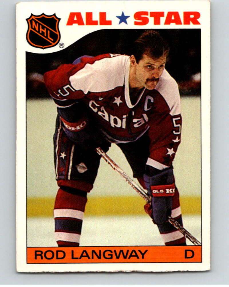 1985-86 Topps Sticker Inserts #10 Rod Langway  Washington Capitals  V52760 Image 1