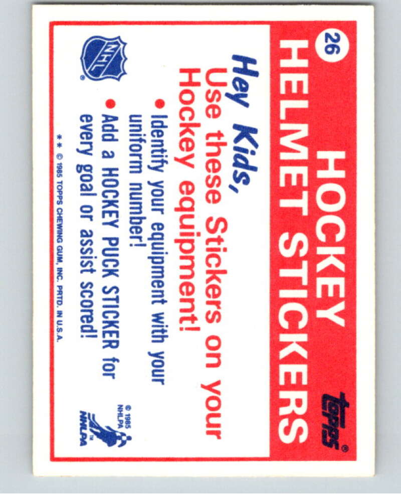 1985-86 Topps Sticker Inserts #26 30/Philadelphia Flyers   V52834 Image 2