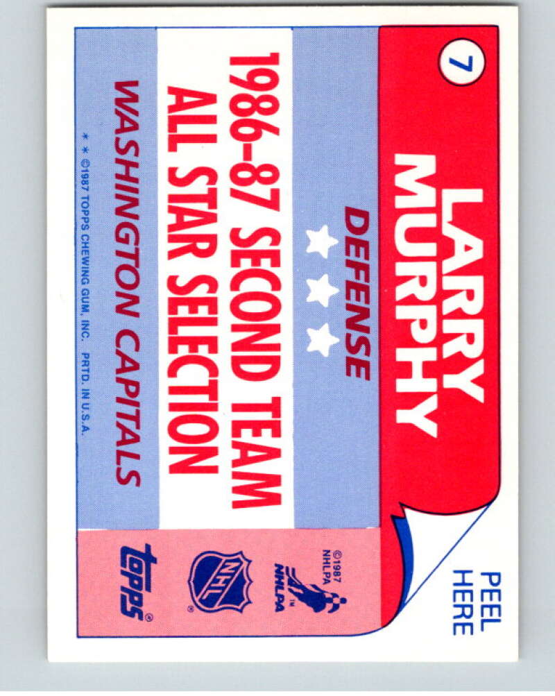 1987-88 Topps Stickers #7 Larry Murphy  Washington Capitals  V52877 Image 2