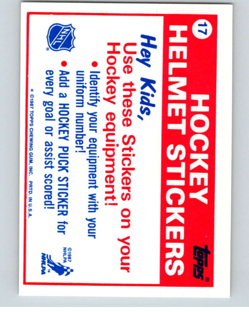 1987-88 Topps Stickers #17 New York Rangers   V52898 Image 2