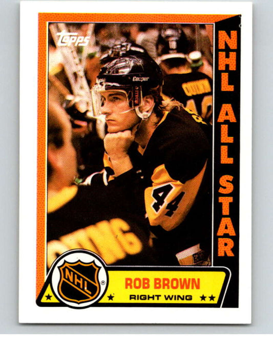 1989-90 Topps Stickers #8 Rob Brown  Pittsburgh Penguins  V52962 Image 1
