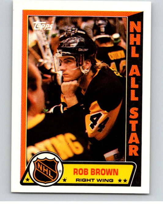1989-90 Topps Stickers #8 Rob Brown  Pittsburgh Penguins  V52963 Image 1
