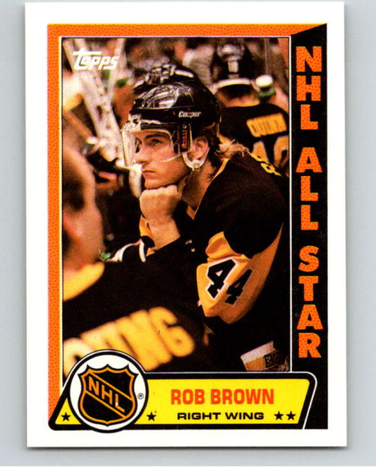 1989-90 Topps Stickers #8 Rob Brown  Pittsburgh Penguins  V52964 Image 1