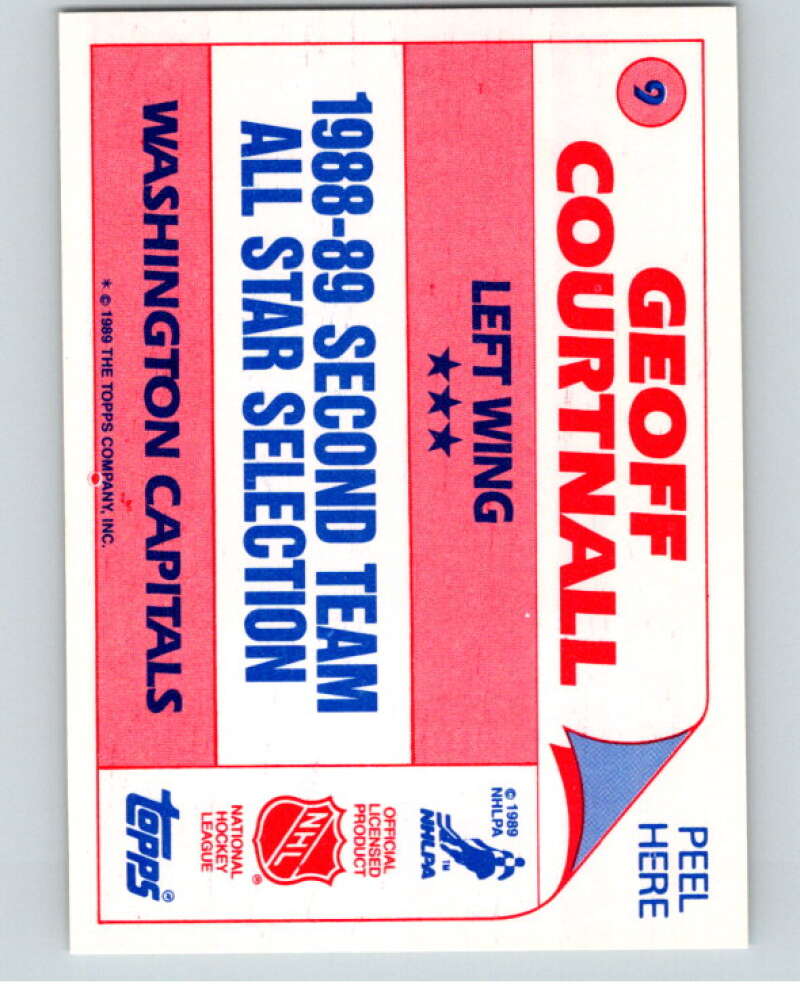 1989-90 Topps Stickers #9 Geoff Courtnall  Washington Capitals  V52965 Image 2